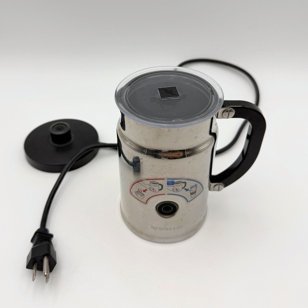 Nespresso Aeroccino Plus 3192 Stainless Chrome Electric Milk Frother & Warmer